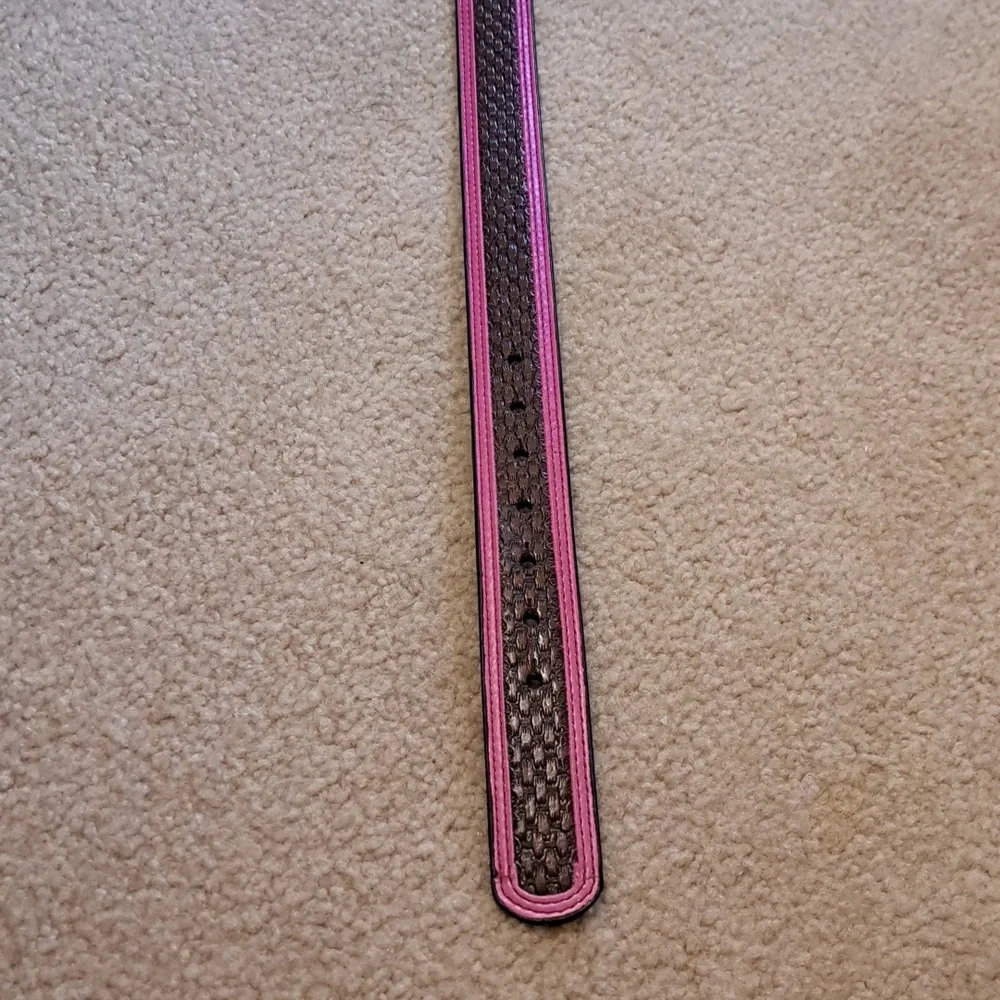 From Boot Barn Pink Leather Belt with Silver Buckle 32.5: